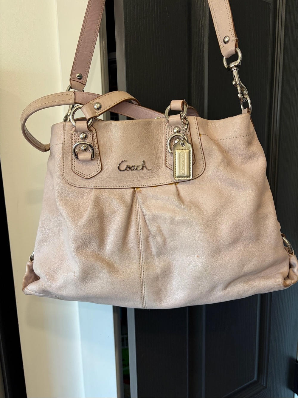 Coach Ashley Lite Pink/ Soft Blush Leather Carryall Tote Shoulder Bag F15513